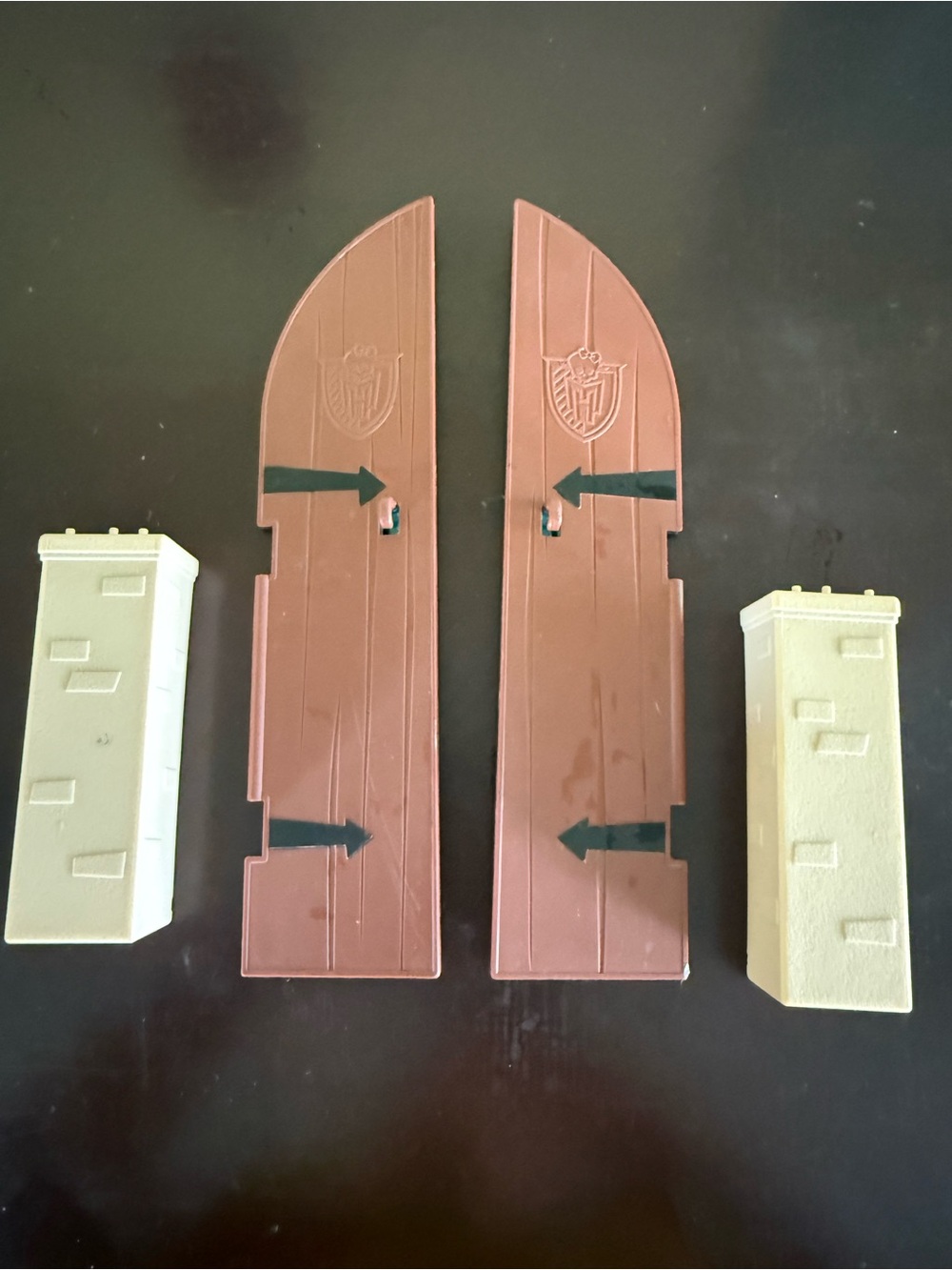 Monster High Blue Brown DOORS & Pillars Set Replacement Accessories Parts Pieces
